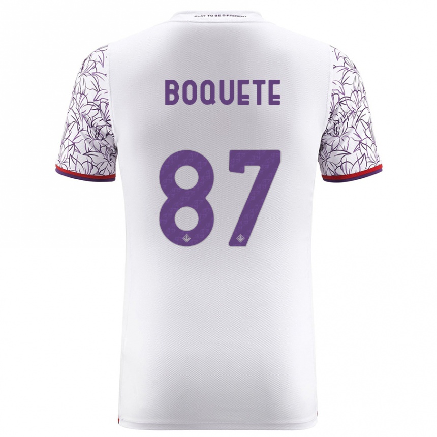 Niño Fútbol Camiseta Verónica Boquete #87 Blanco 2ª Equipación 2023/24 Perú