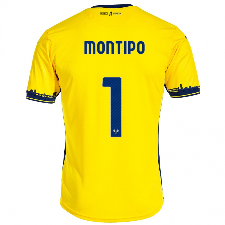 Niño Fútbol Camiseta Lorenzo Montipò #1 Amarillo 2ª Equipación 2023/24 Perú