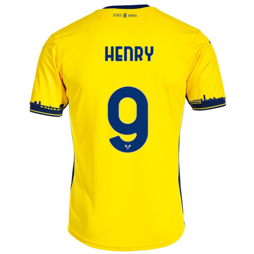 Niño Fútbol Camiseta Thomas Henry #9 Amarillo 2ª Equipación 2023/24 Perú