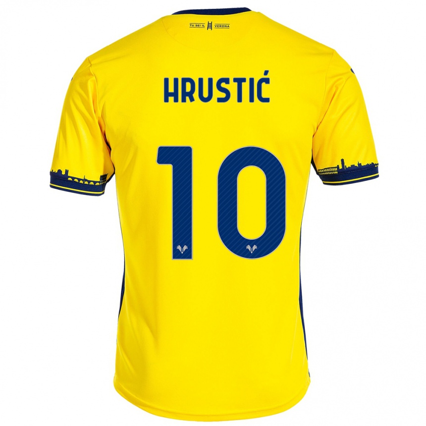 Niño Fútbol Camiseta Ajdin Hrustić #10 Amarillo 2ª Equipación 2023/24 Perú