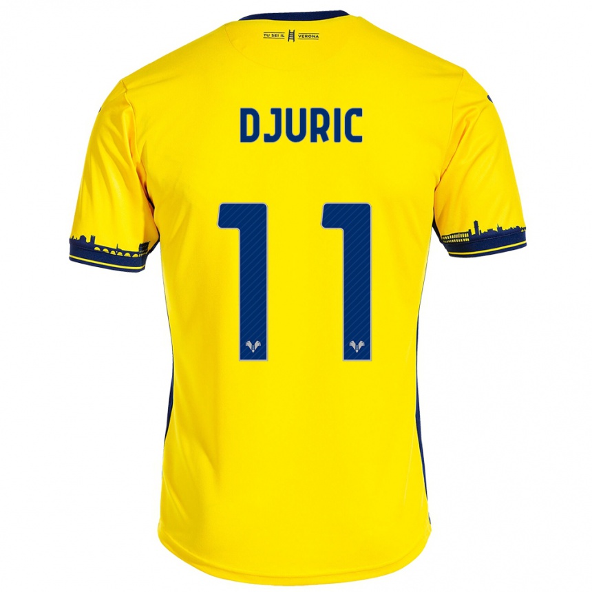 Niño Fútbol Camiseta Milan Djuric #11 Amarillo 2ª Equipación 2023/24 Perú