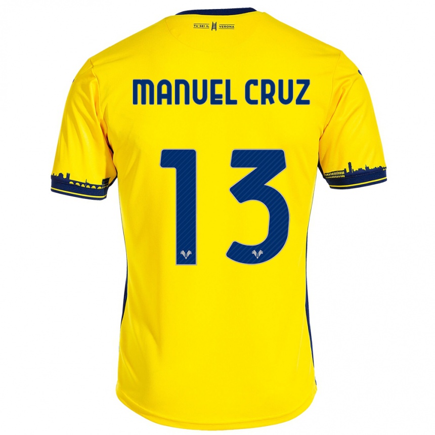 Niño Fútbol Camiseta Juan Manuel Cruz #13 Amarillo 2ª Equipación 2023/24 Perú