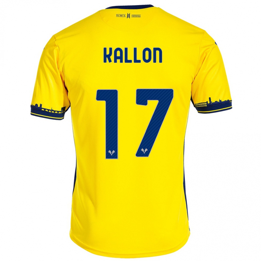 Niño Fútbol Camiseta Yayah Kallon #17 Amarillo 2ª Equipación 2023/24 Perú