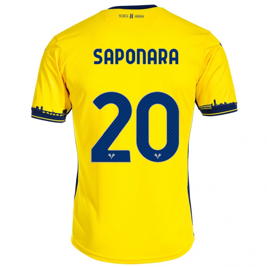 Niño Fútbol Camiseta Riccardo Saponara #20 Amarillo 2ª Equipación 2023/24 Perú