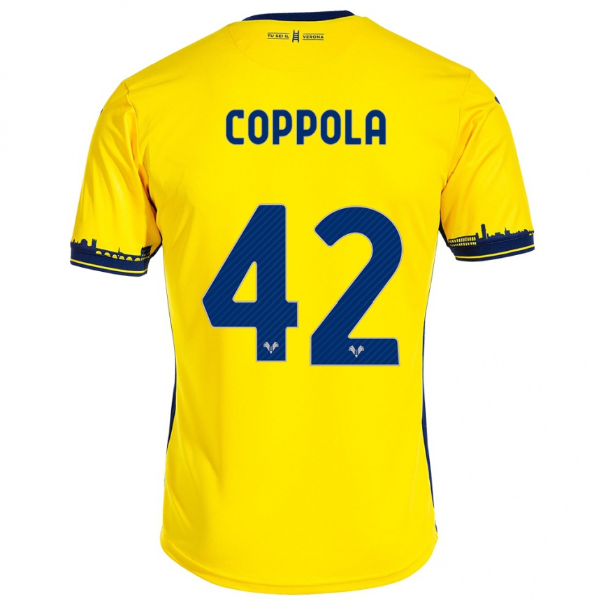 Niño Fútbol Camiseta Diego Coppola #42 Amarillo 2ª Equipación 2023/24 Perú