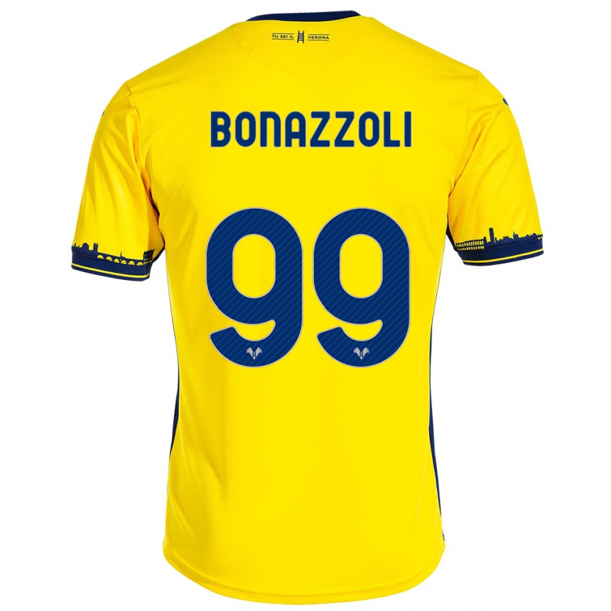 Niño Fútbol Camiseta Federico Bonazzoli #99 Amarillo 2ª Equipación 2023/24 Perú