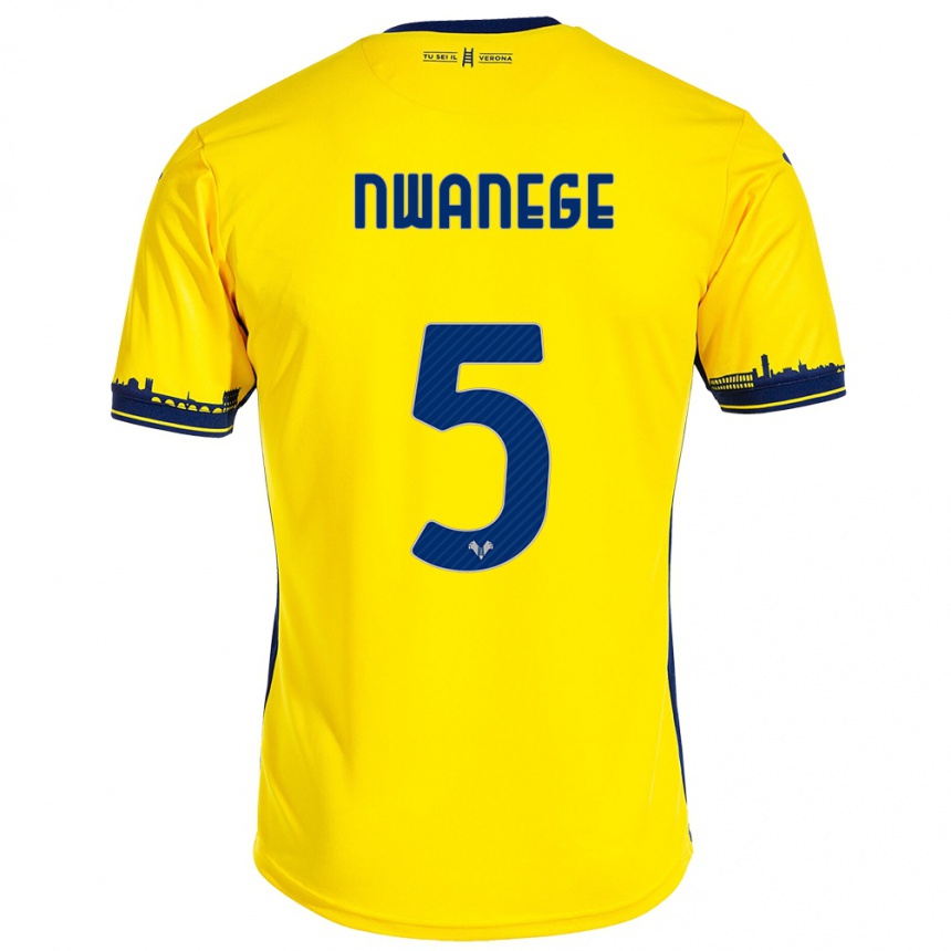 Niño Fútbol Camiseta Karlson Nwanege #5 Amarillo 2ª Equipación 2023/24 Perú