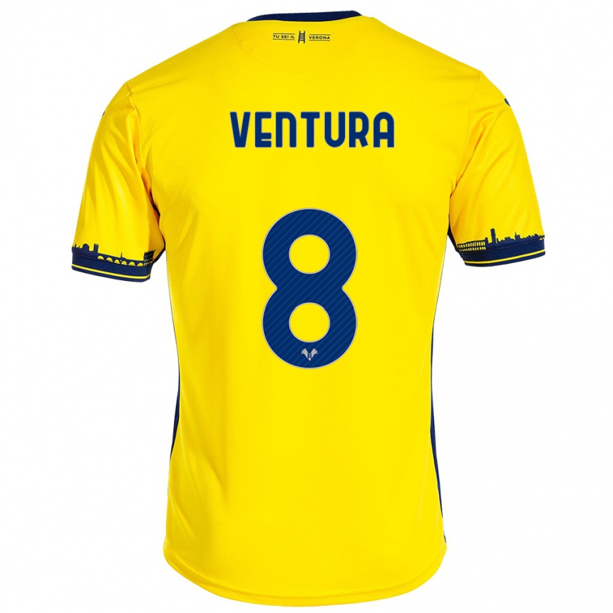 Niño Fútbol Camiseta Ciro Ventura #8 Amarillo 2ª Equipación 2023/24 Perú