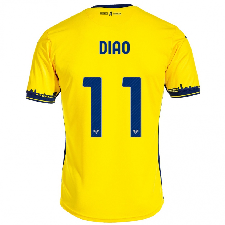 Niño Fútbol Camiseta Siren Diao #11 Amarillo 2ª Equipación 2023/24 Perú