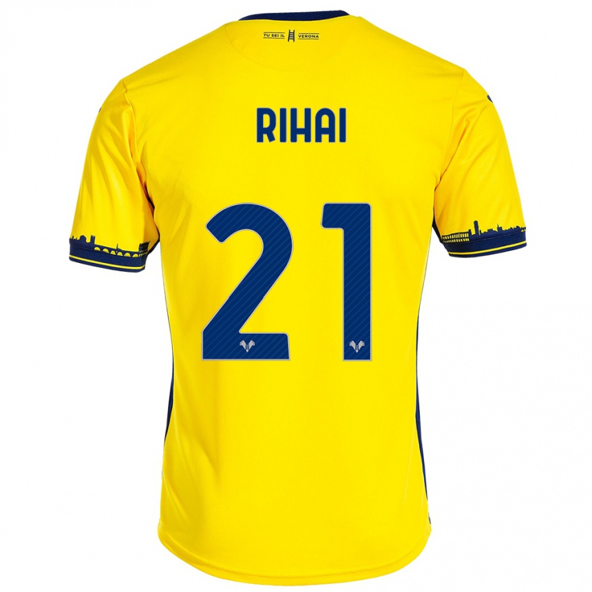 Niño Fútbol Camiseta Aiman Rihai #21 Amarillo 2ª Equipación 2023/24 Perú