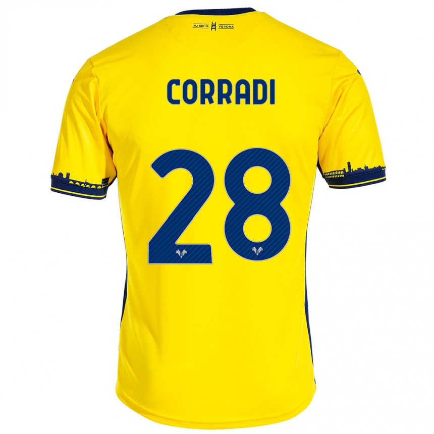 Niño Fútbol Camiseta Christian Corradi #28 Amarillo 2ª Equipación 2023/24 Perú