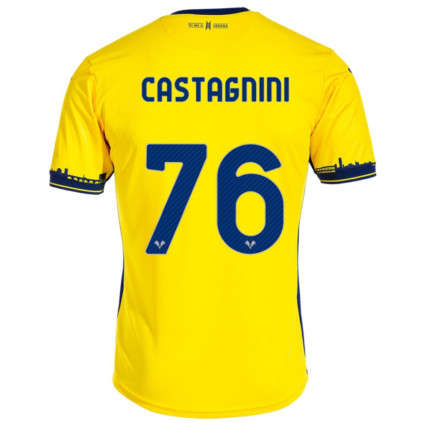 Niño Fútbol Camiseta Mirko Castagnini #76 Amarillo 2ª Equipación 2023/24 Perú