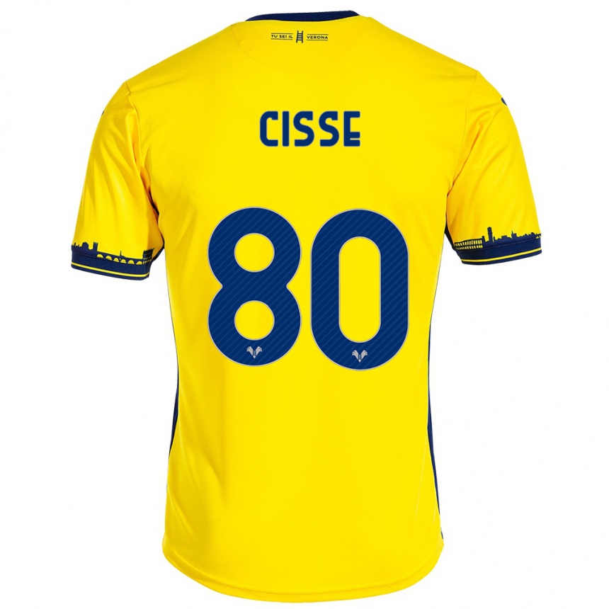 Niño Fútbol Camiseta Alphadjo Cissè #80 Amarillo 2ª Equipación 2023/24 Perú