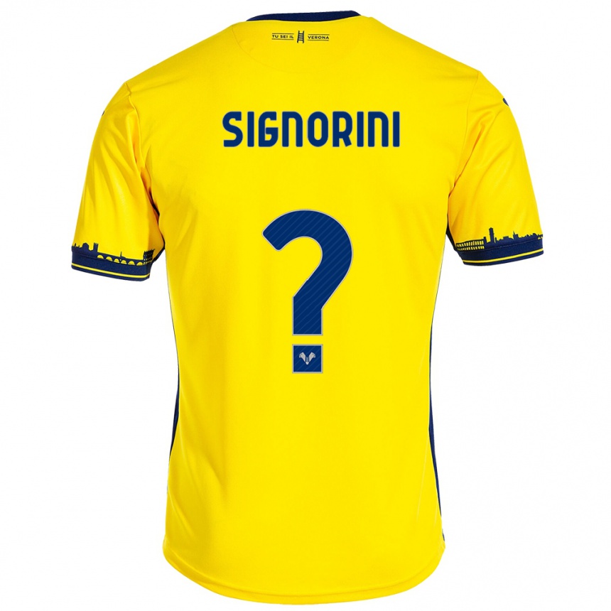 Niño Fútbol Camiseta Simone Signorini #0 Amarillo 2ª Equipación 2023/24 Perú