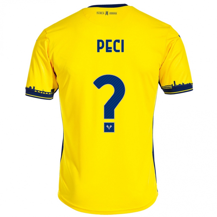 Niño Fútbol Camiseta Jurgen Peci #0 Amarillo 2ª Equipación 2023/24 Perú