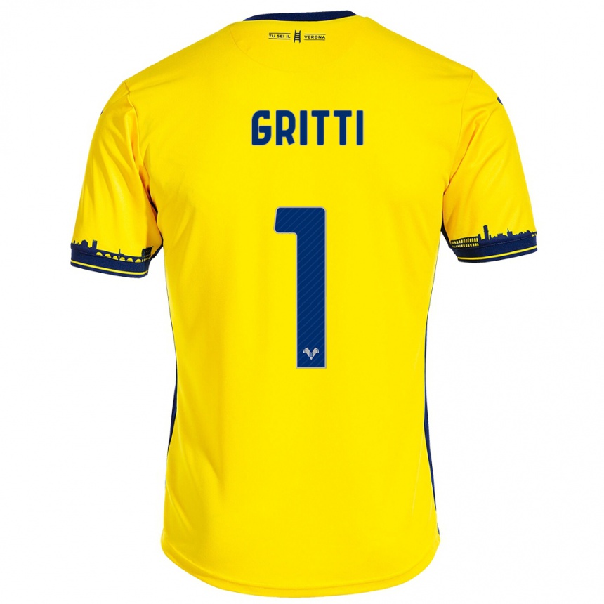 Niño Fútbol Camiseta Alessia Gritti #1 Amarillo 2ª Equipación 2023/24 Perú