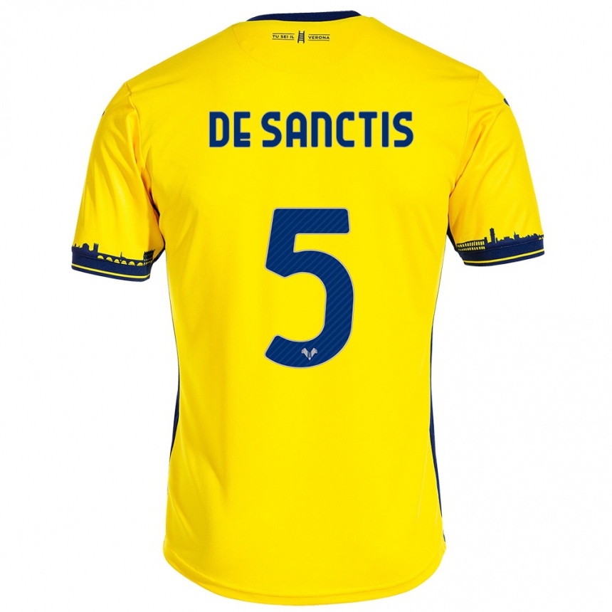 Niño Fútbol Camiseta Aurora De Sanctis #5 Amarillo 2ª Equipación 2023/24 Perú