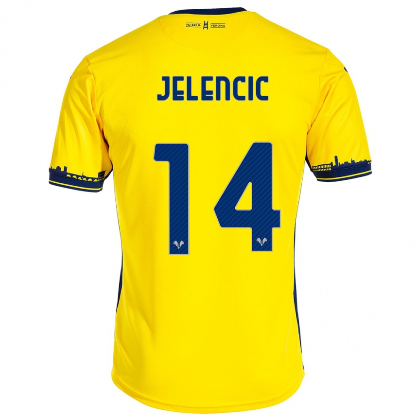 Niño Fútbol Camiseta Ana Jelencic #14 Amarillo 2ª Equipación 2023/24 Perú