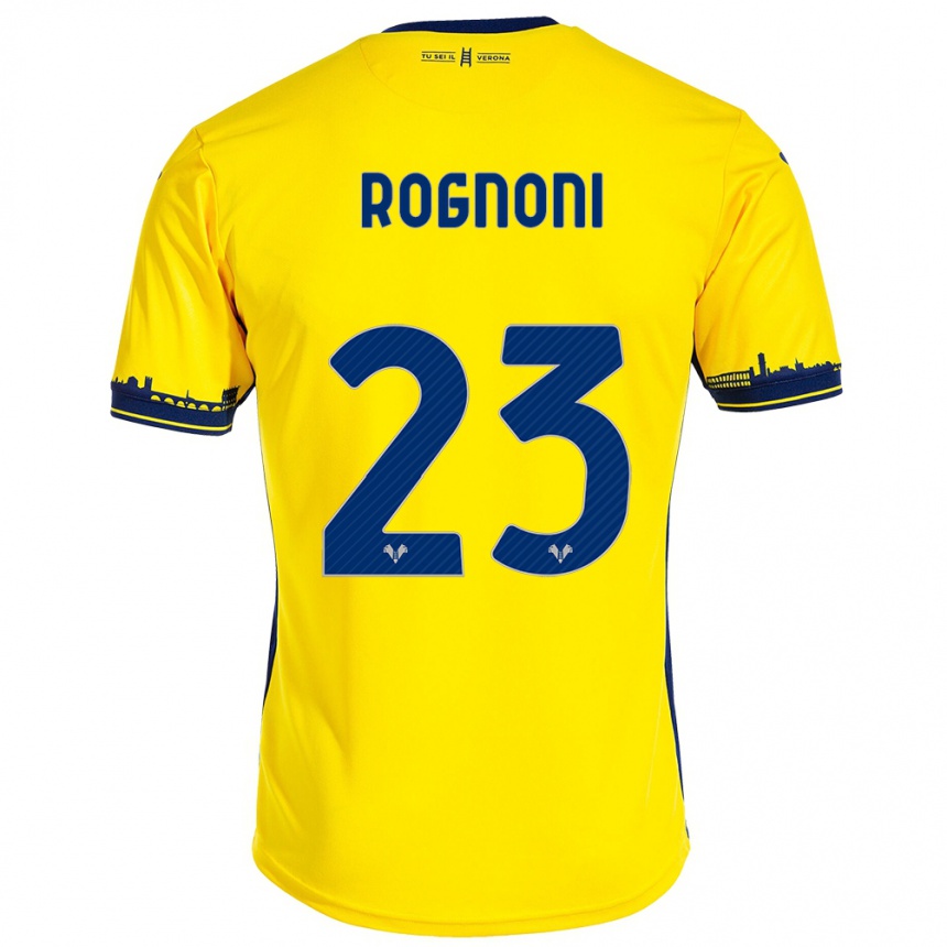 Niño Fútbol Camiseta Alessia Rognoni #23 Amarillo 2ª Equipación 2023/24 Perú