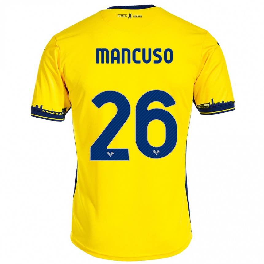 Niño Fútbol Camiseta Giulia Mancuso #26 Amarillo 2ª Equipación 2023/24 Perú