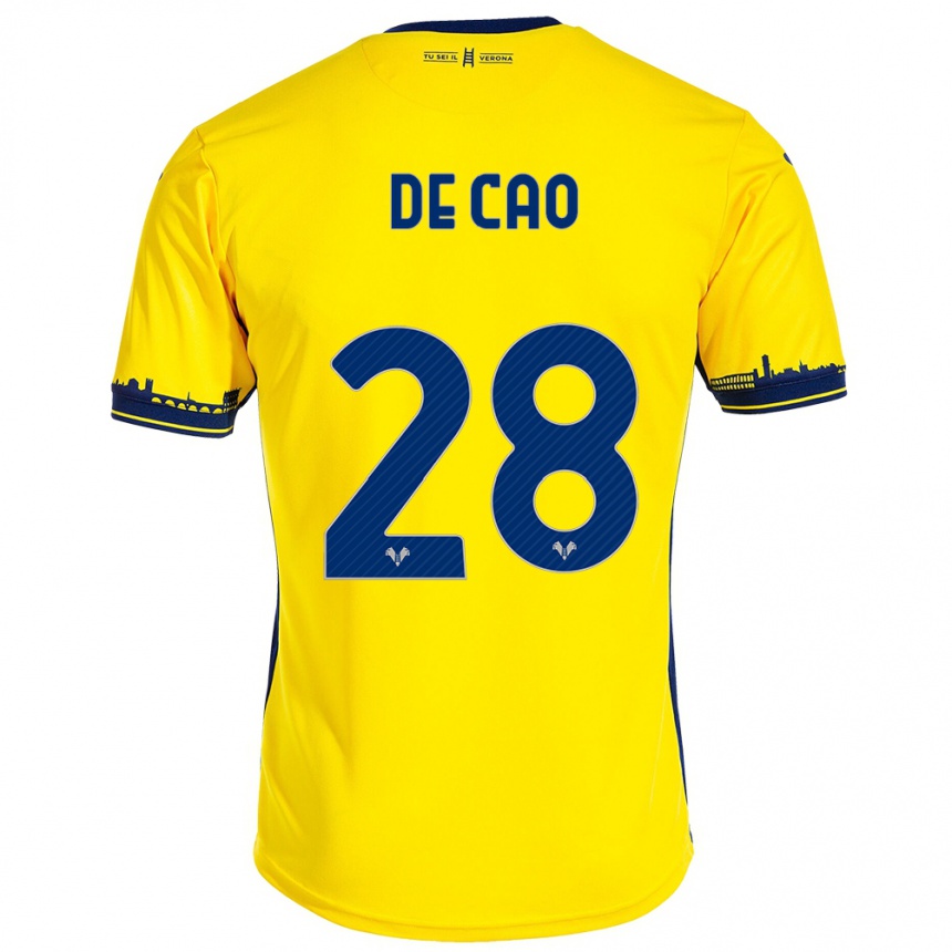 Niño Fútbol Camiseta Elena De Cao #28 Amarillo 2ª Equipación 2023/24 Perú