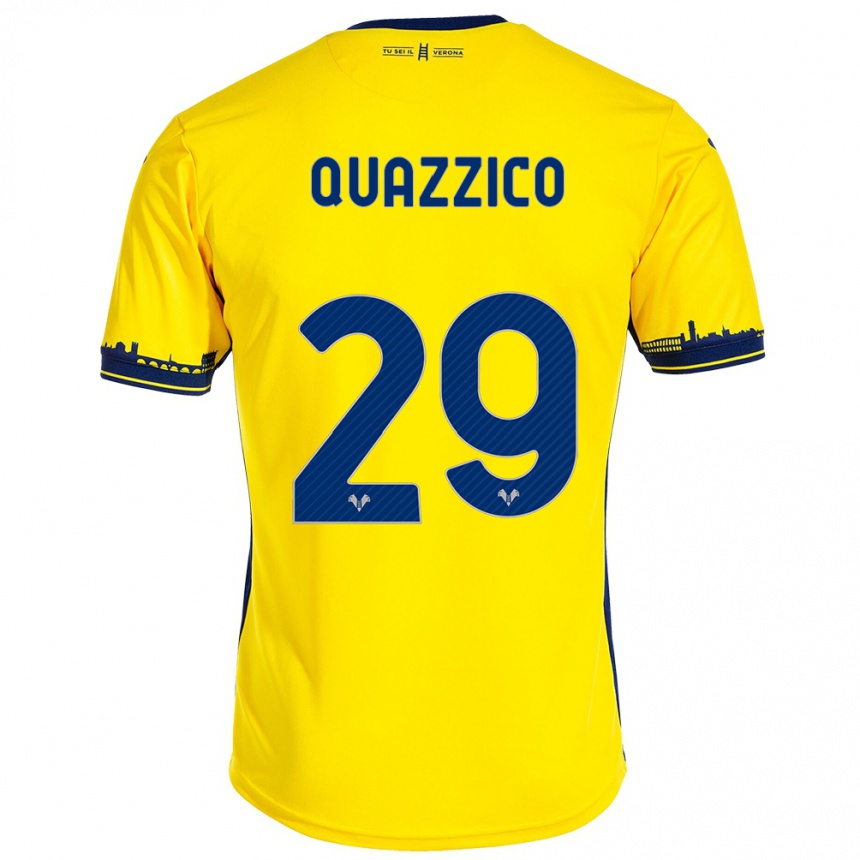 Niño Fútbol Camiseta Francesca Quazzico #29 Amarillo 2ª Equipación 2023/24 Perú