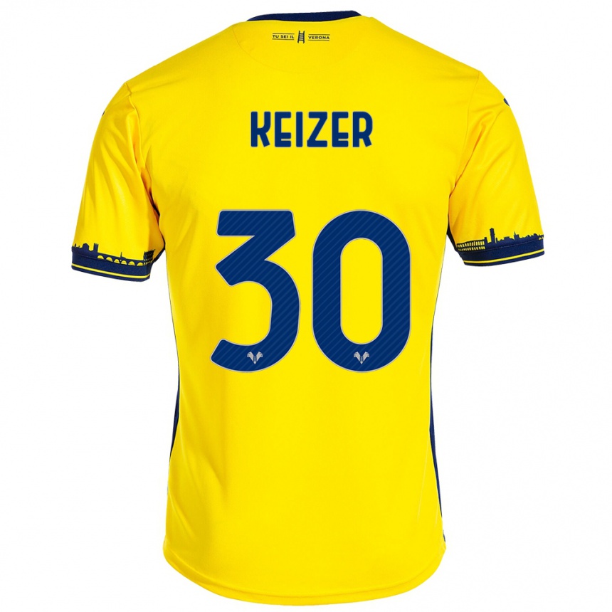 Niño Fútbol Camiseta Fanny Keizer #30 Amarillo 2ª Equipación 2023/24 Perú