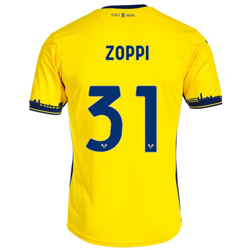 Niño Fútbol Camiseta Sofia Zoppi #31 Amarillo 2ª Equipación 2023/24 Perú