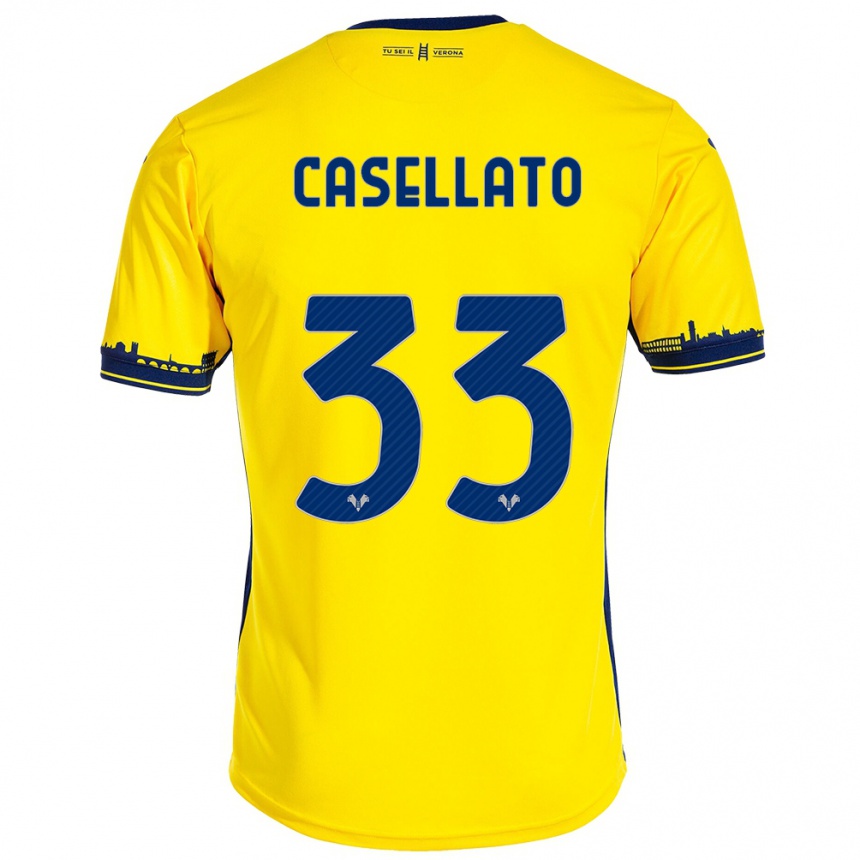 Niño Fútbol Camiseta Elisa Casellato #33 Amarillo 2ª Equipación 2023/24 Perú