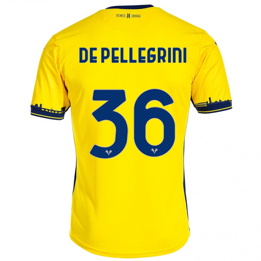 Niño Fútbol Camiseta Erika De Pellegrini #36 Amarillo 2ª Equipación 2023/24 Perú