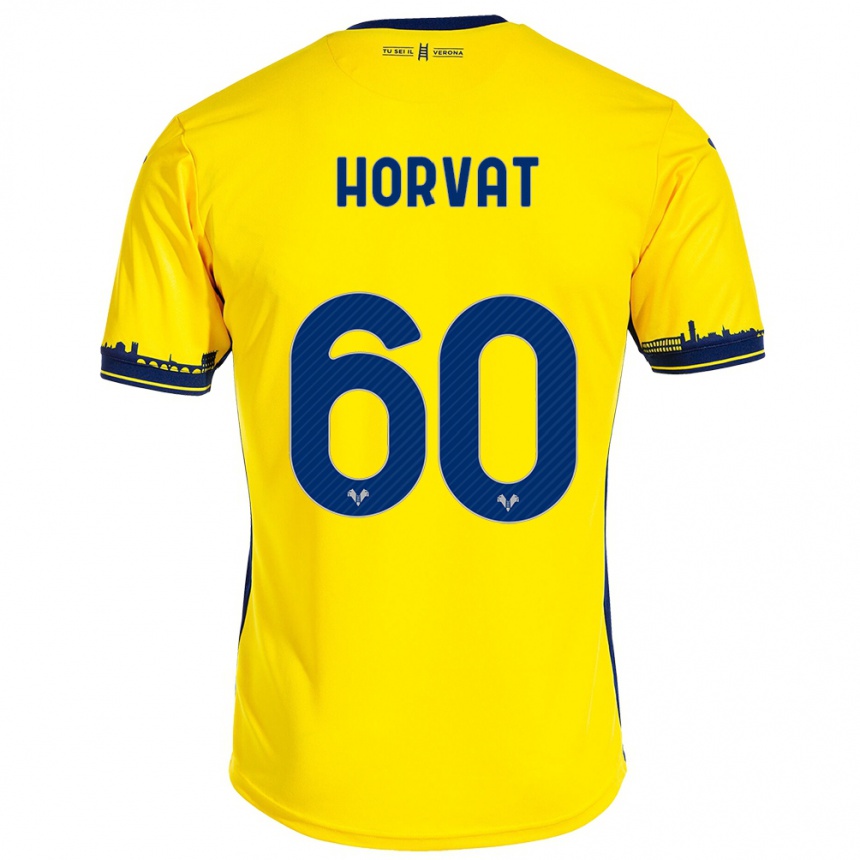 Niño Fútbol Camiseta Mihaela Horvat #60 Amarillo 2ª Equipación 2023/24 Perú