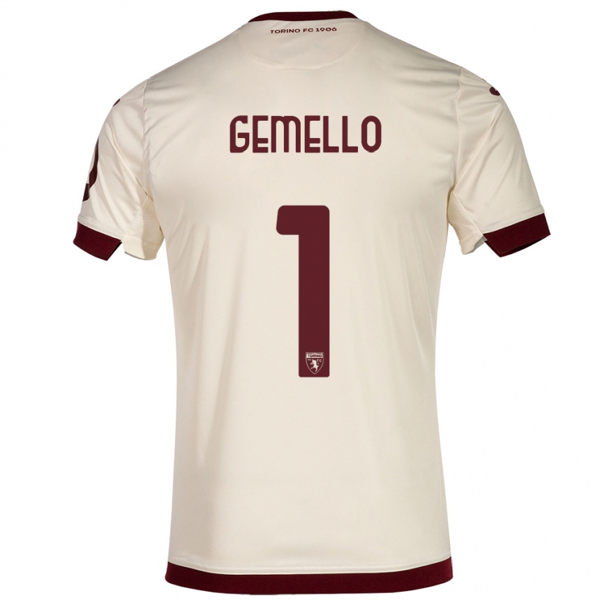 Niño Fútbol Camiseta Luca Gemello #1 Champán 2ª Equipación 2023/24 Perú