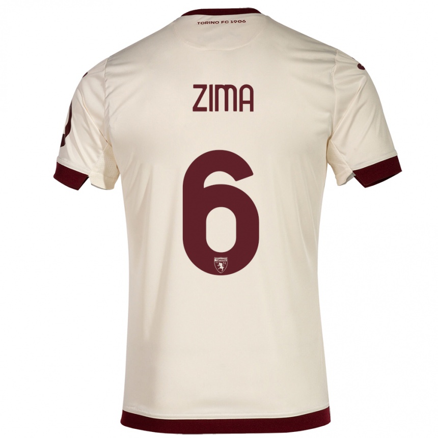 Niño Fútbol Camiseta David Zima #6 Champán 2ª Equipación 2023/24 Perú