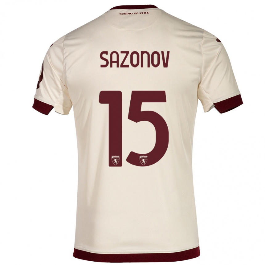 Niño Fútbol Camiseta Saba Sazonov #15 Champán 2ª Equipación 2023/24 Perú