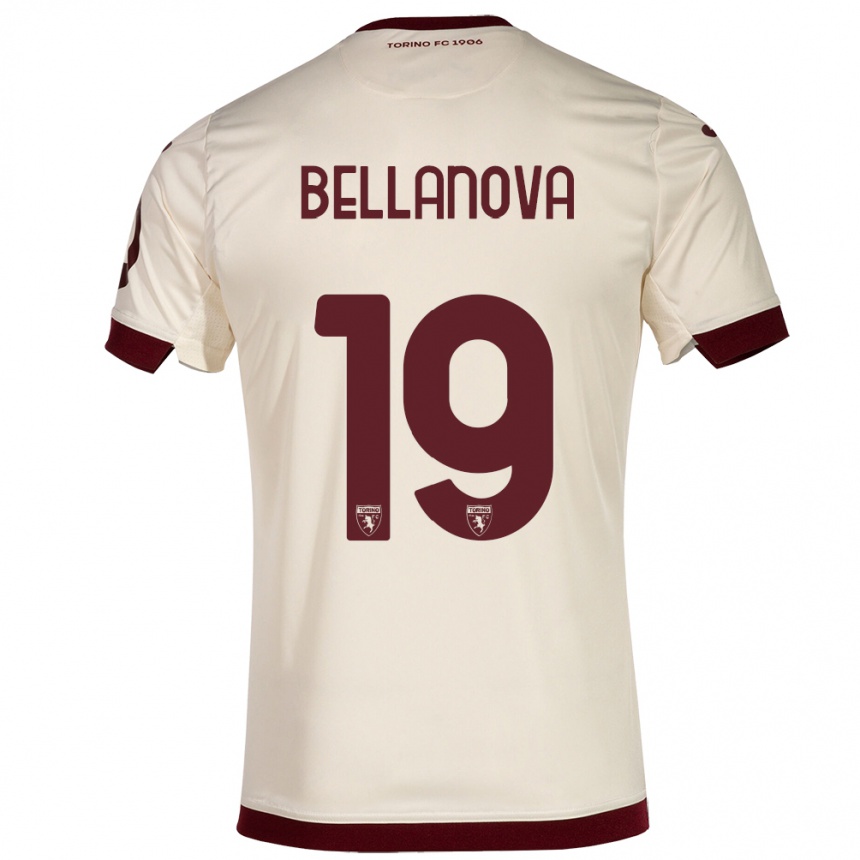 Niño Fútbol Camiseta Raoul Bellanova #19 Champán 2ª Equipación 2023/24 Perú