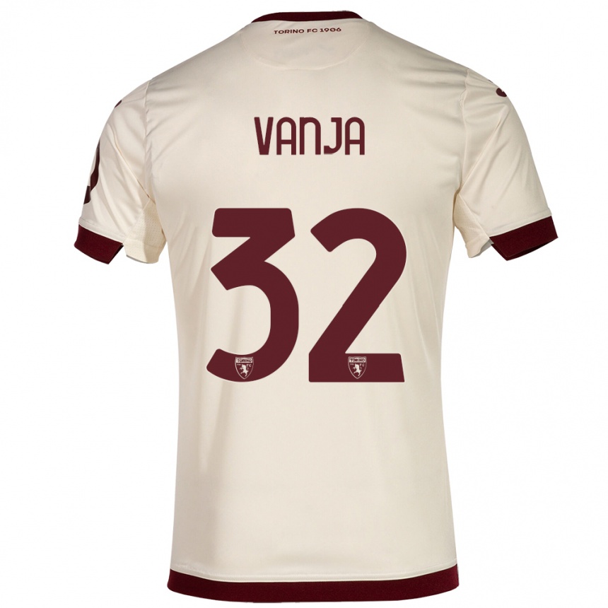 Niño Fútbol Camiseta Vanja Milinković-Savić #32 Champán 2ª Equipación 2023/24 Perú