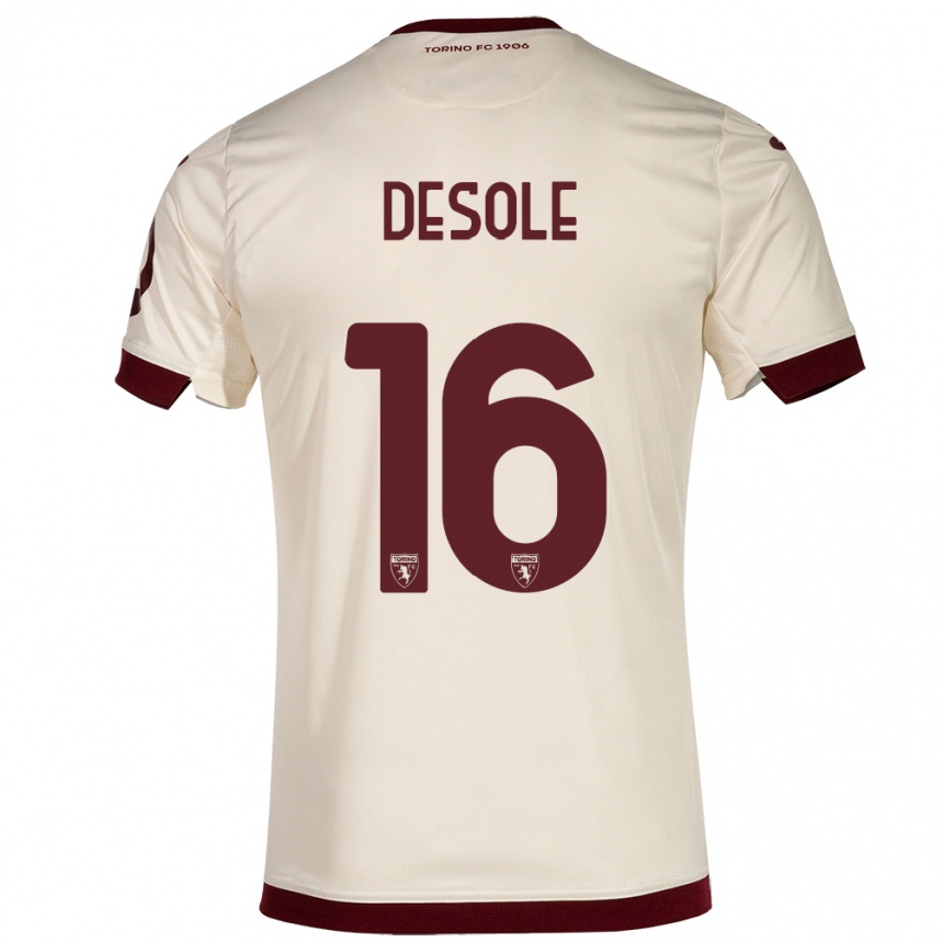 Niño Fútbol Camiseta Fabio Desole #16 Champán 2ª Equipación 2023/24 Perú