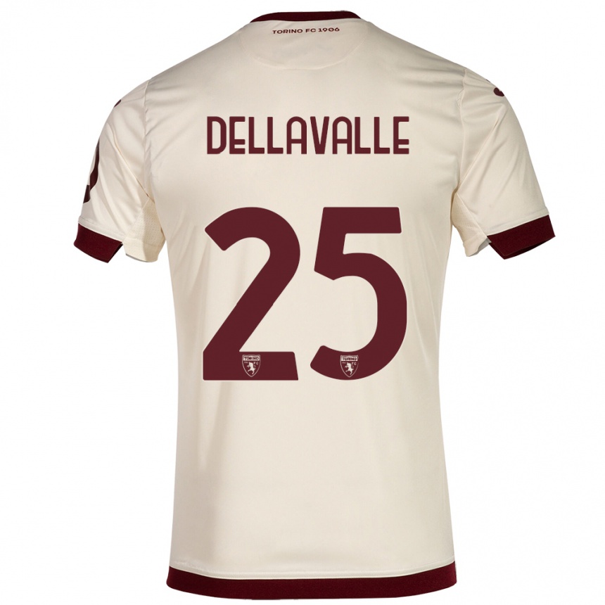 Niño Fútbol Camiseta Alessandro Dellavalle #25 Champán 2ª Equipación 2023/24 Perú