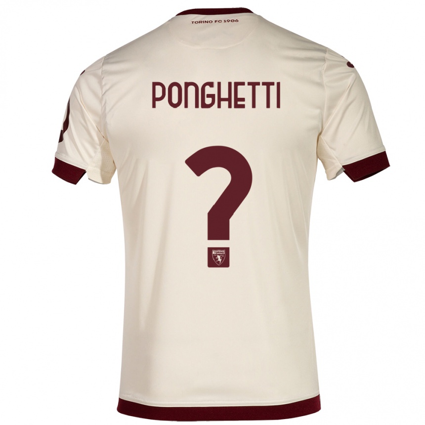 Niño Fútbol Camiseta Matteo Ponghetti #0 Champán 2ª Equipación 2023/24 Perú