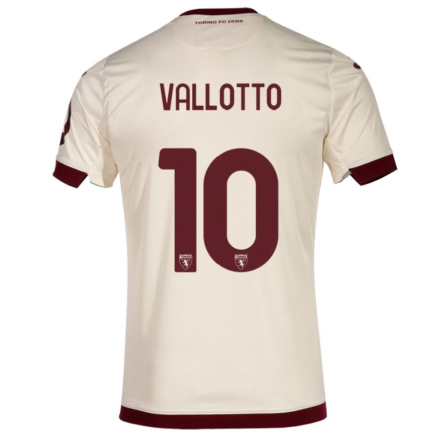 Niño Fútbol Camiseta Greta Vallotto #10 Champán 2ª Equipación 2023/24 Perú