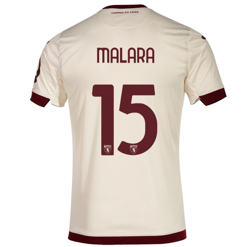 Niño Fútbol Camiseta Sara Malara #15 Champán 2ª Equipación 2023/24 Perú