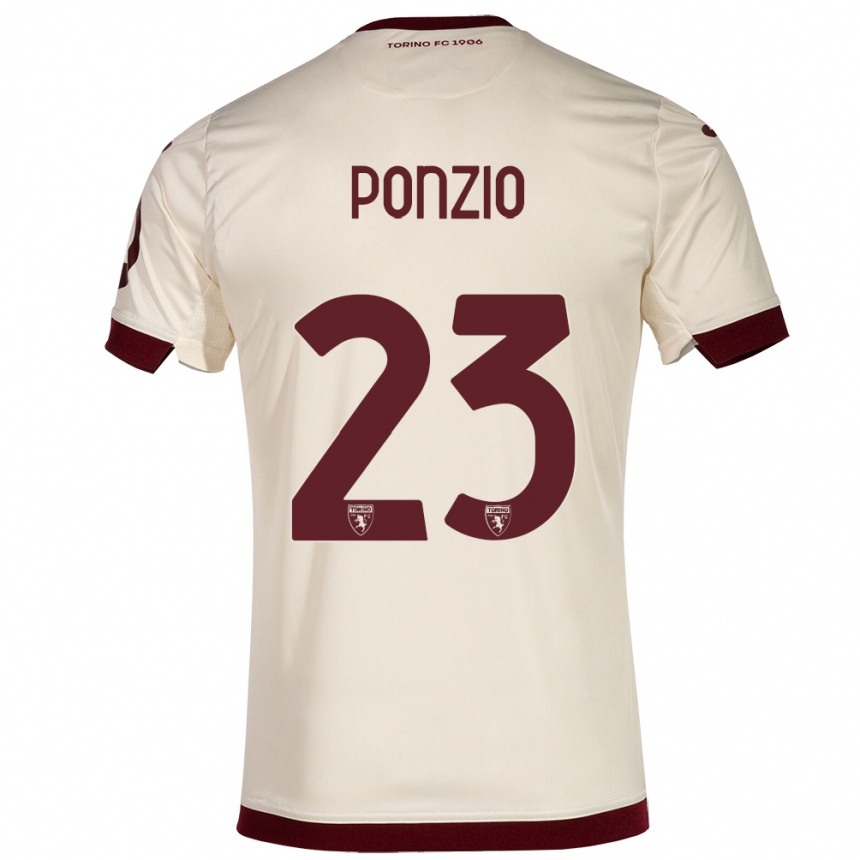 Niño Fútbol Camiseta Erika Ponzio #23 Champán 2ª Equipación 2023/24 Perú