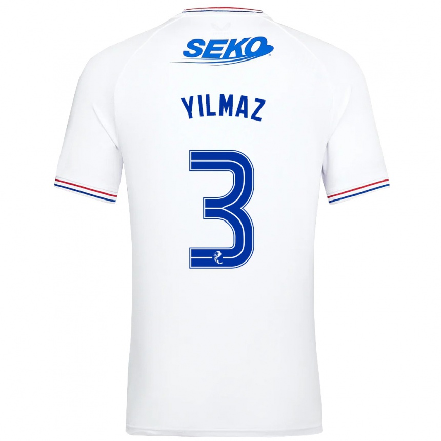 Niño Fútbol Camiseta Rıdvan Yılmaz #3 Blanco 2ª Equipación 2023/24 Perú