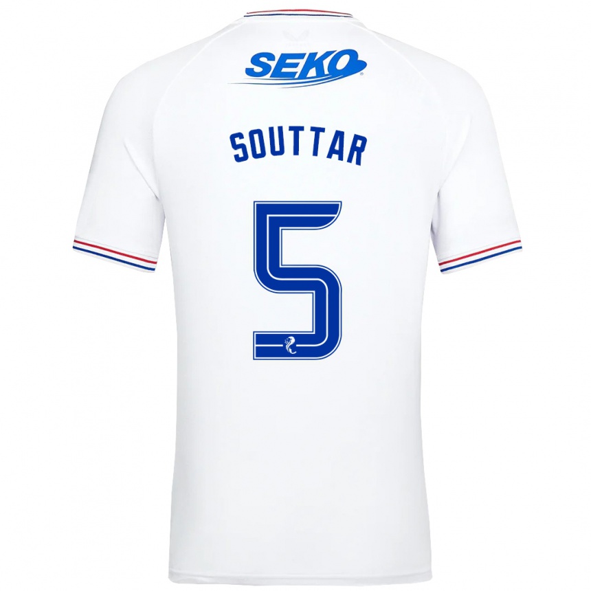 Niño Fútbol Camiseta John Souttar #5 Blanco 2ª Equipación 2023/24 Perú