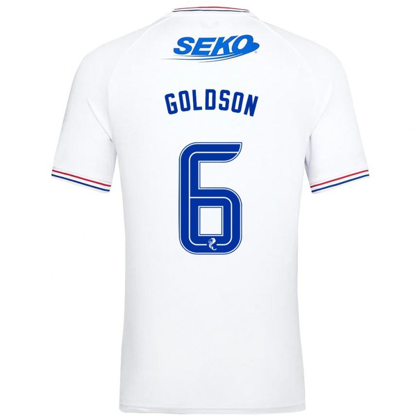 Niño Fútbol Camiseta Connor Goldson #6 Blanco 2ª Equipación 2023/24 Perú