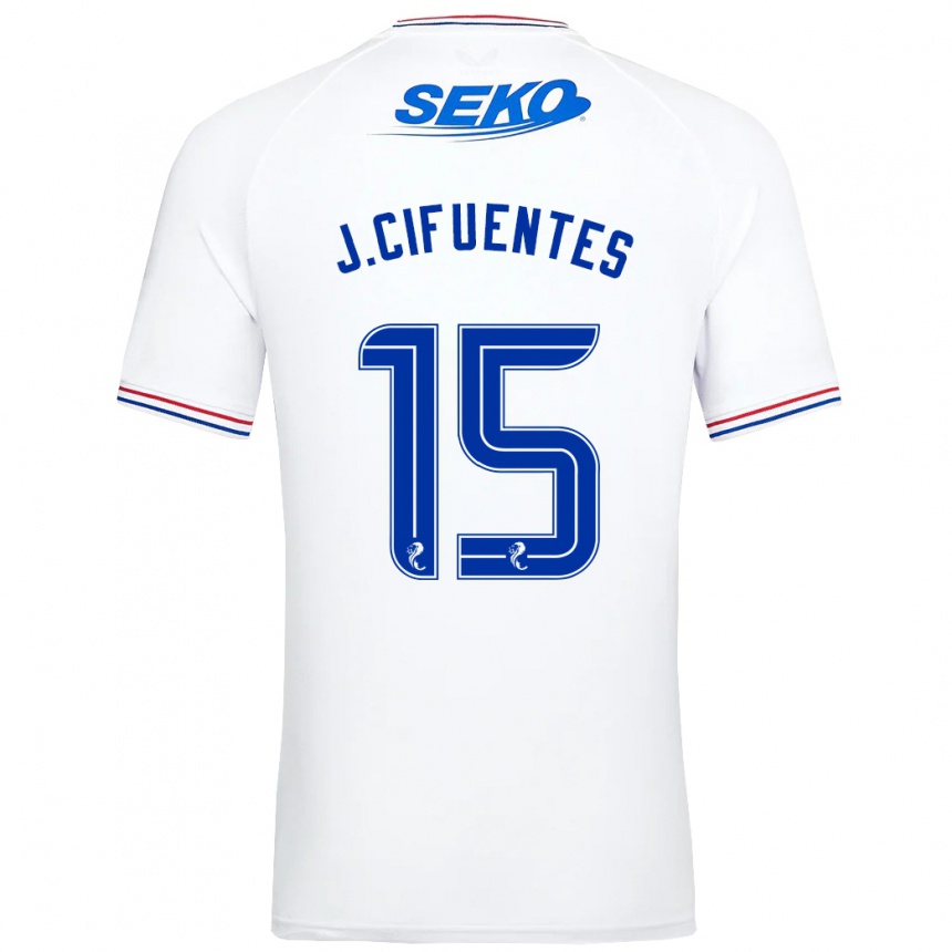 Niño Fútbol Camiseta José Cifuentes #15 Blanco 2ª Equipación 2023/24 Perú