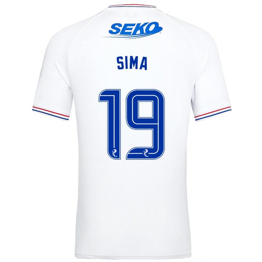 Niño Fútbol Camiseta Abdallah Sima #19 Blanco 2ª Equipación 2023/24 Perú