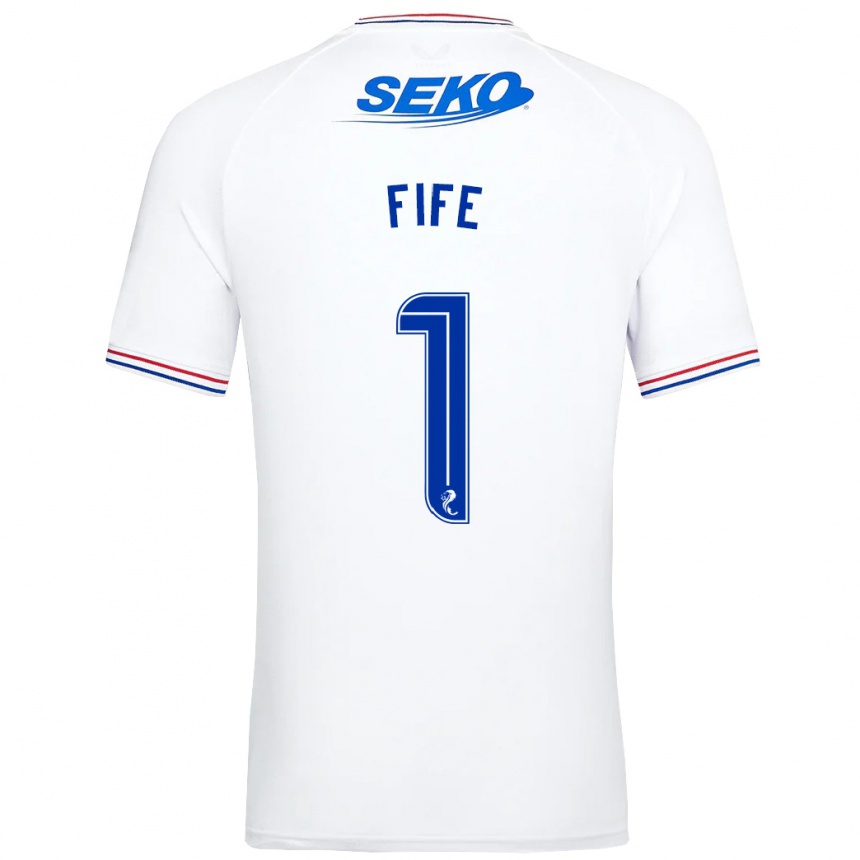 Niño Fútbol Camiseta Jenna Fife #1 Blanco 2ª Equipación 2023/24 Perú