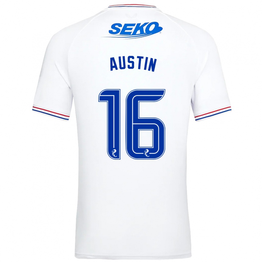 Niño Fútbol Camiseta Eilidh Austin #16 Blanco 2ª Equipación 2023/24 Perú