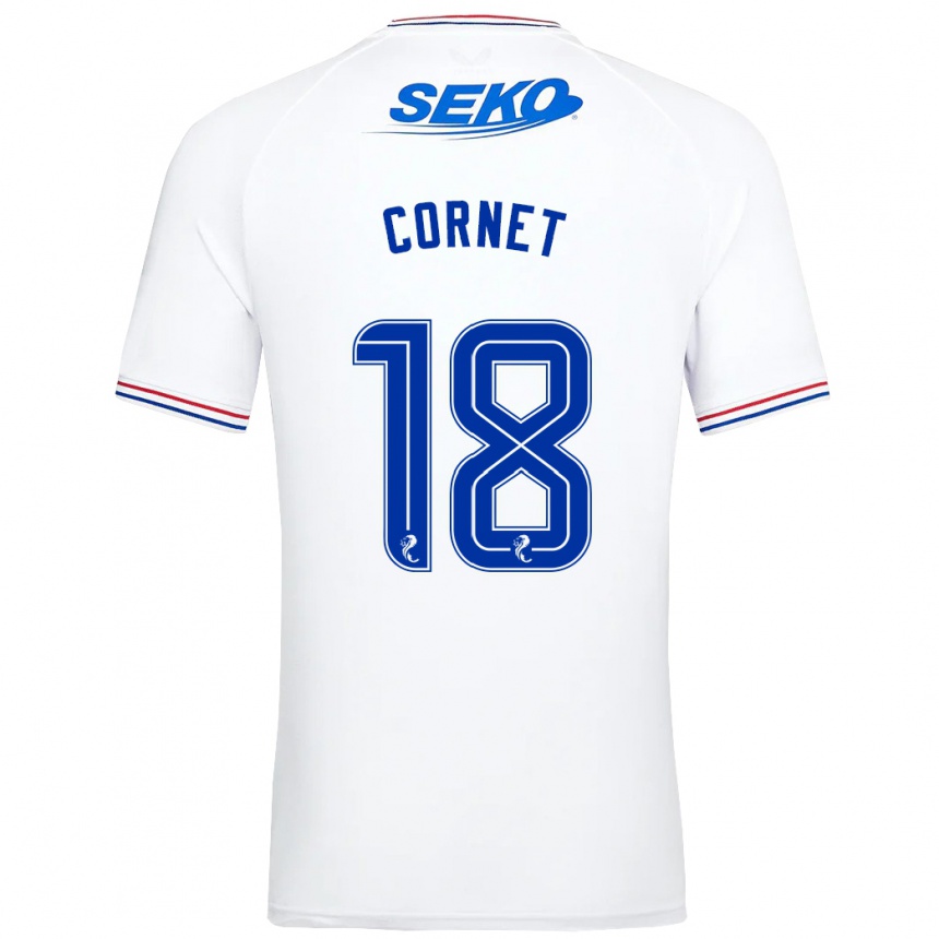 Niño Fútbol Camiseta Chelsea Cornet #18 Blanco 2ª Equipación 2023/24 Perú